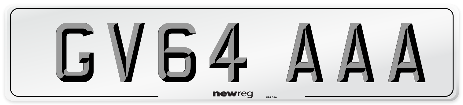 GV64 AAA Number Plate from New Reg